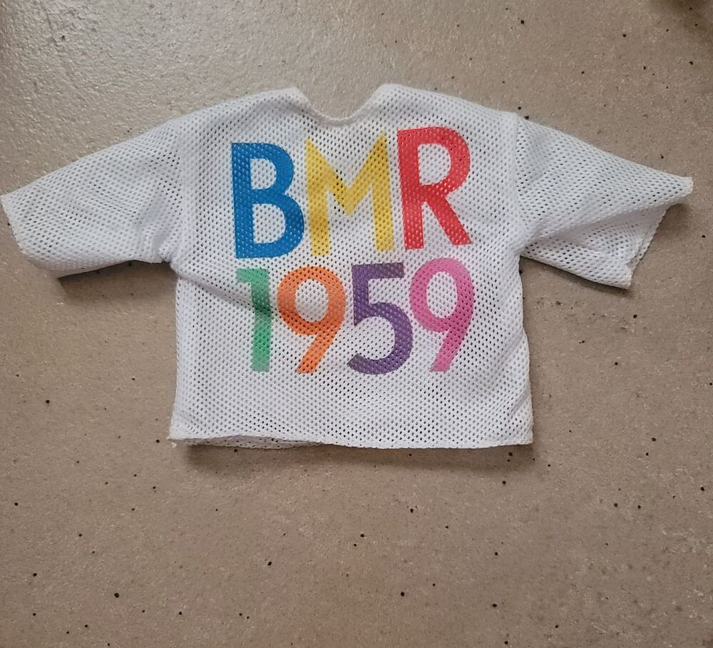Barbie BMR1959 Mesh White Jersey Shirt Doll Clothes Graphic Colorful Fashion
